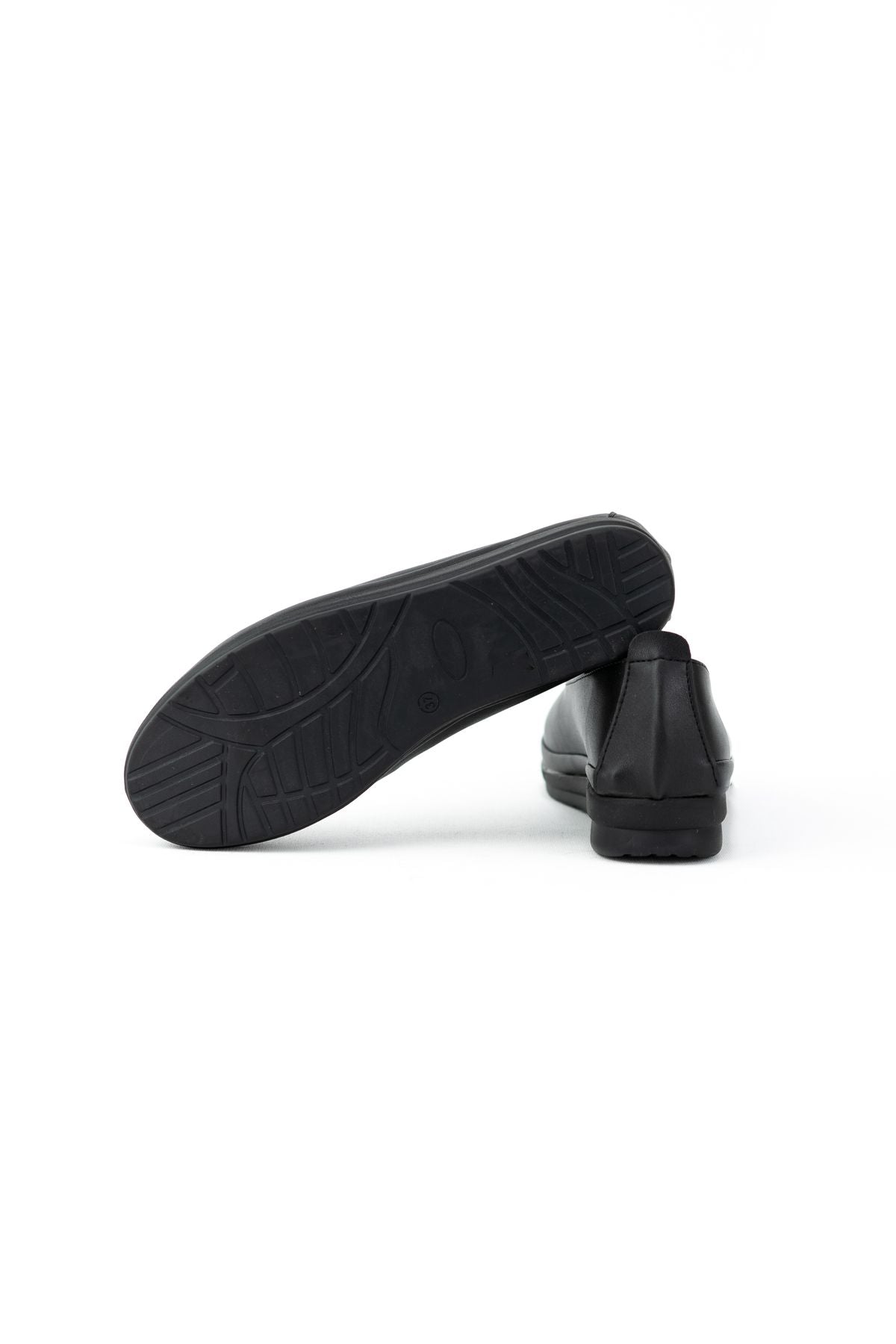 Kadın Bağcıksız Kauçuk Taban Şık Comfort Tam Kalıp Ortopedik Deri Klasik Anne Ayakkabı